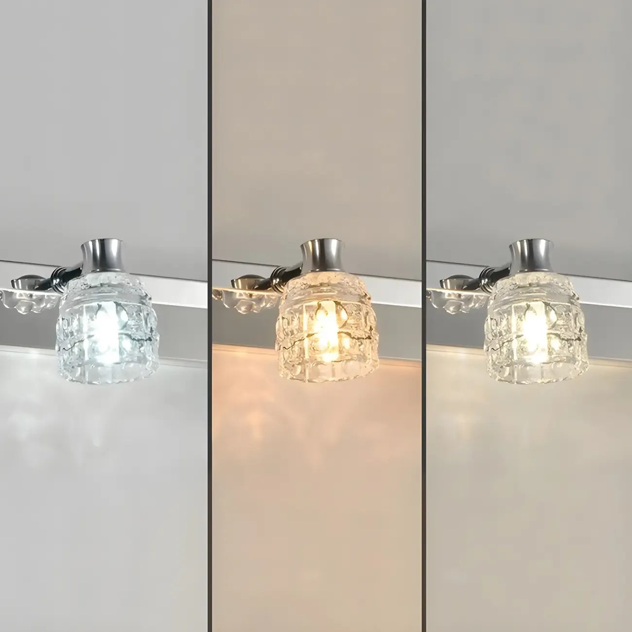 Applique murale moderne en chrome et cristal pour salle de bain