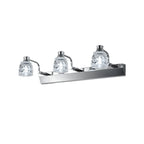 Applique murale moderne en chrome et cristal pour salle de bain