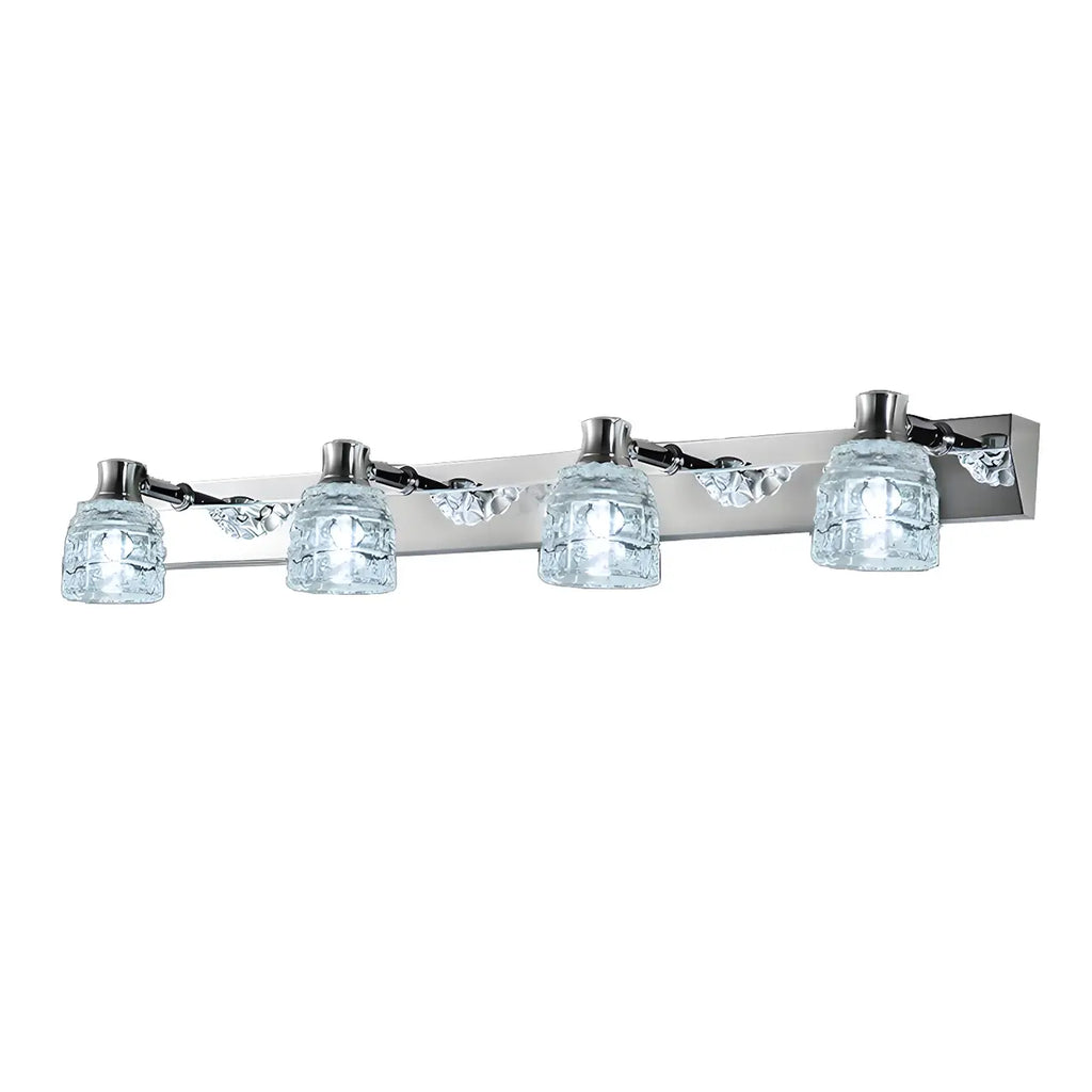 Applique murale moderne en chrome et cristal pour salle de bain