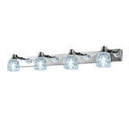 Applique murale moderne en chrome et cristal pour salle de bain