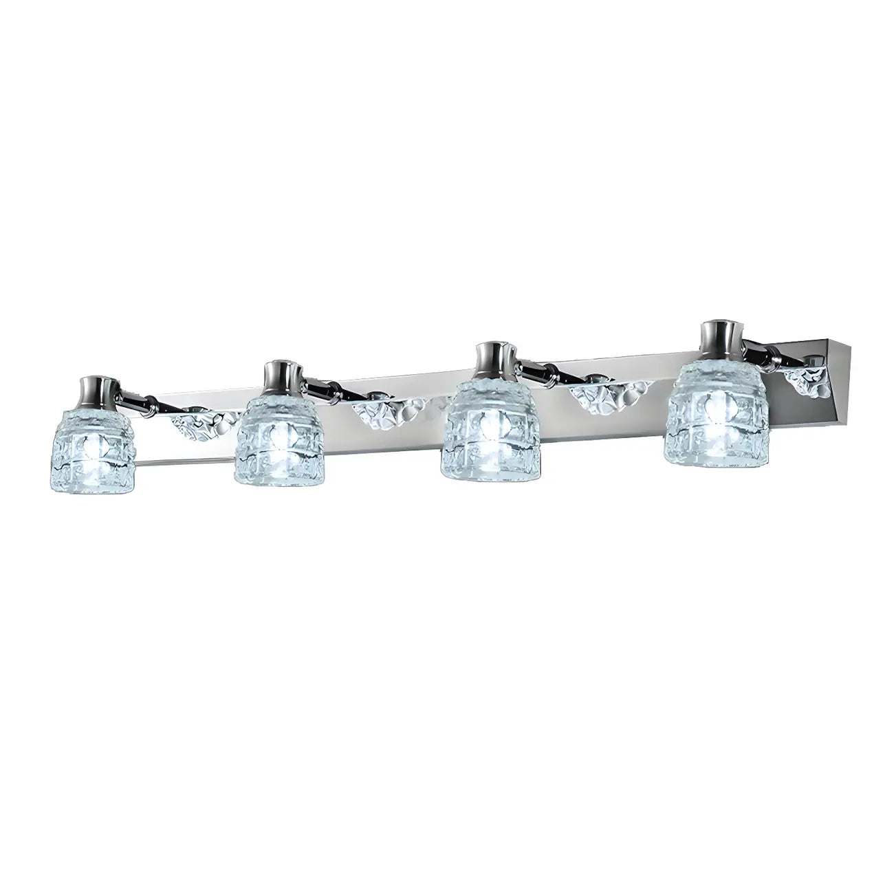 Applique murale moderne en chrome et cristal pour salle de bain