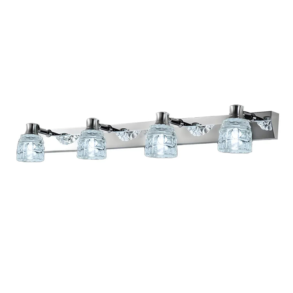 Applique murale moderne en chrome et cristal pour salle de bain