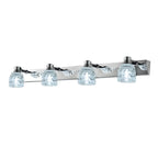 Applique murale moderne en chrome et cristal pour salle de bain