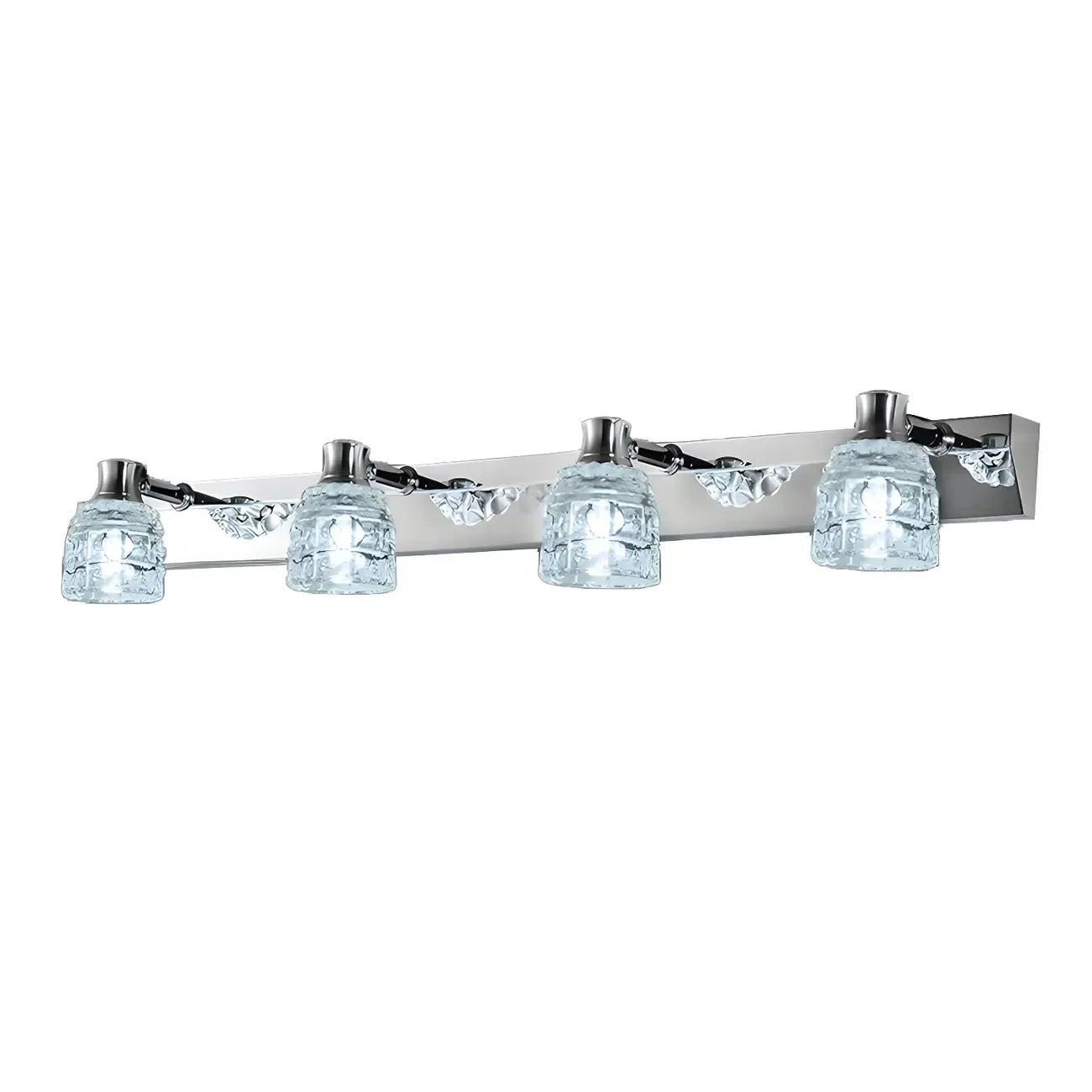 Applique murale moderne en chrome et cristal pour salle de bain