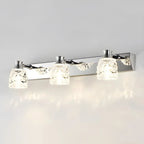 Applique murale moderne en chrome et cristal pour salle de bain