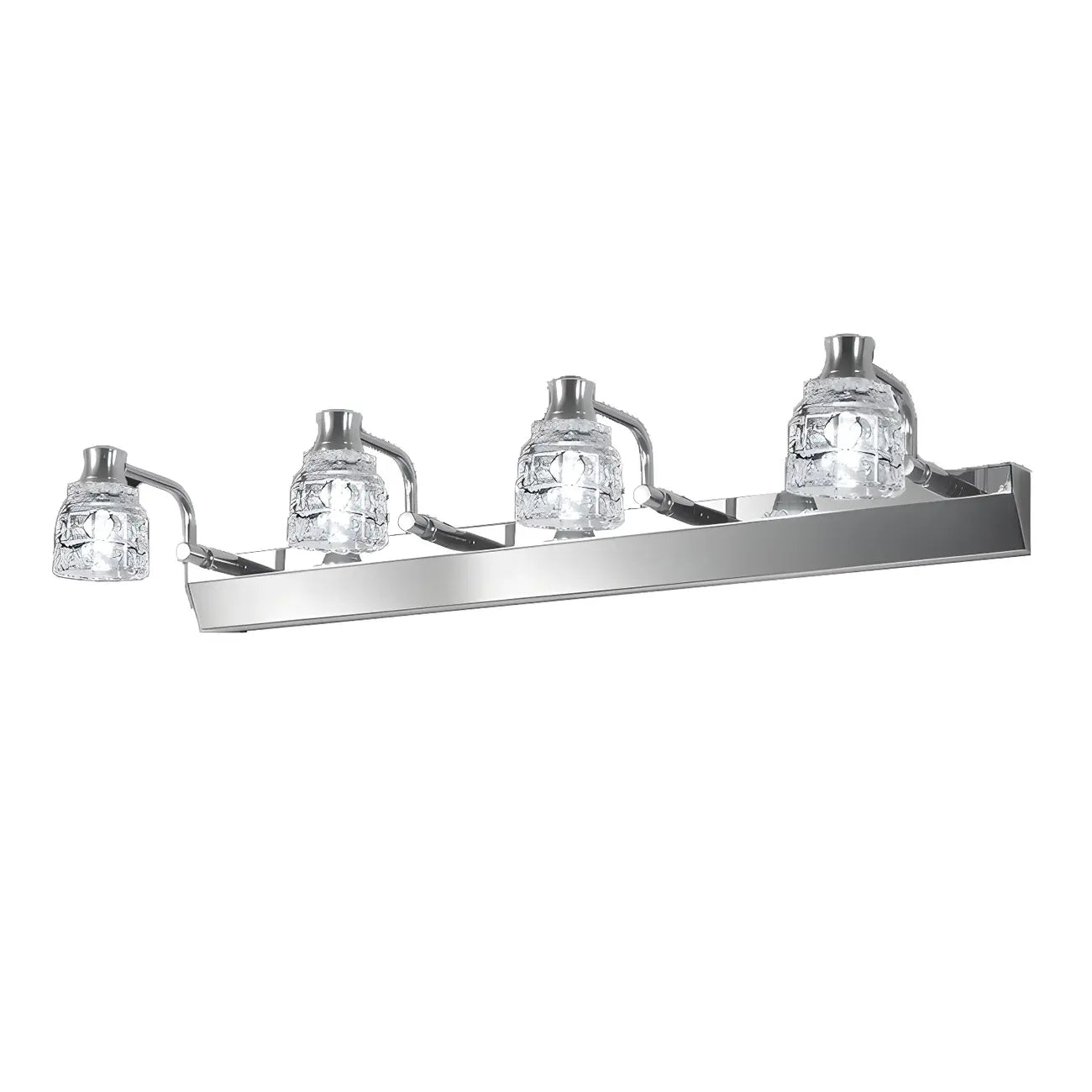 Applique murale moderne en chrome et cristal pour salle de bain