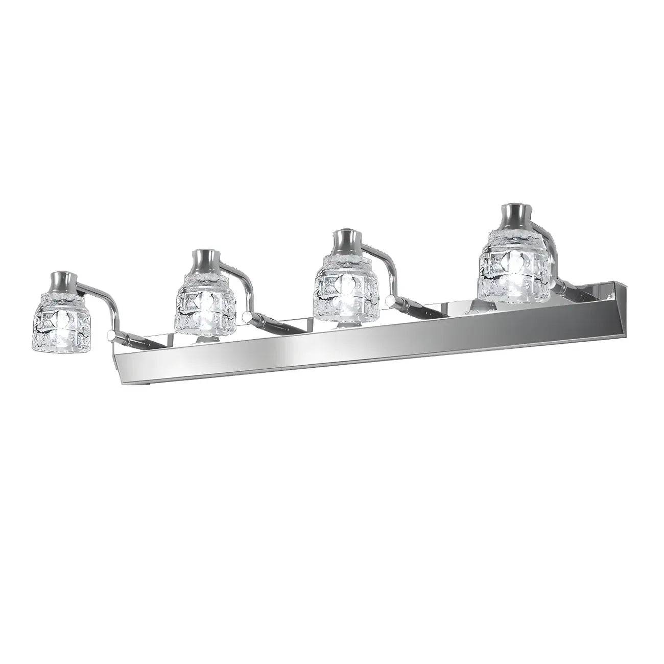 Applique murale moderne en chrome et cristal pour salle de bain