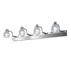 Applique murale moderne en chrome et cristal pour salle de bain