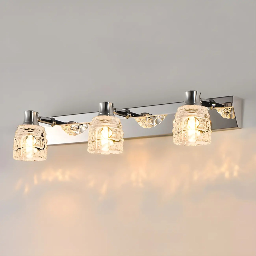 Applique murale moderne en chrome et cristal pour salle de bain