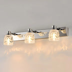 Applique murale moderne en chrome et cristal pour salle de bain