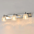 Applique murale moderne en chrome et cristal pour salle de bain