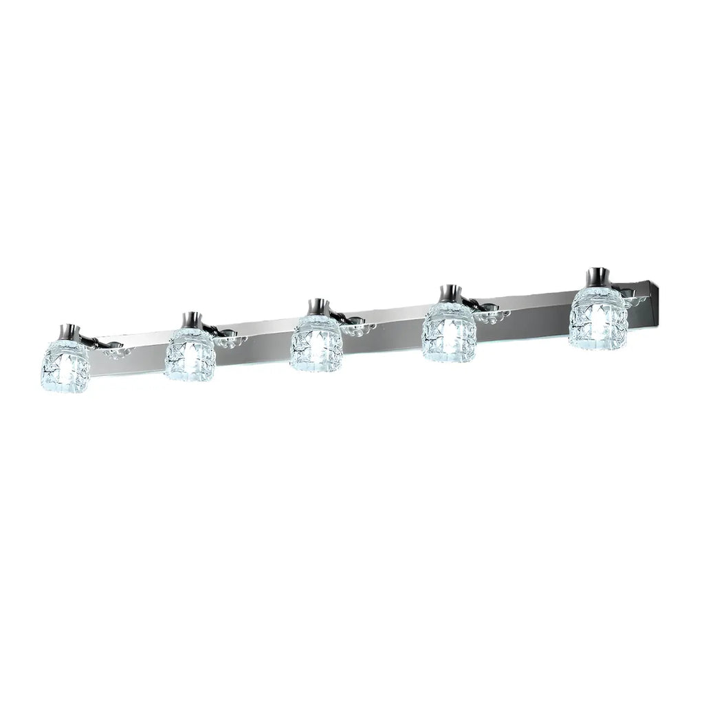 Applique murale moderne en chrome et cristal pour salle de bain