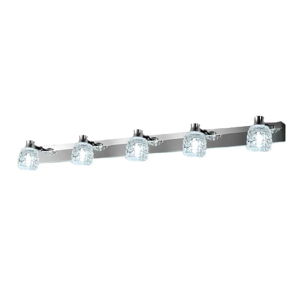 Applique murale moderne en chrome et cristal pour salle de bain