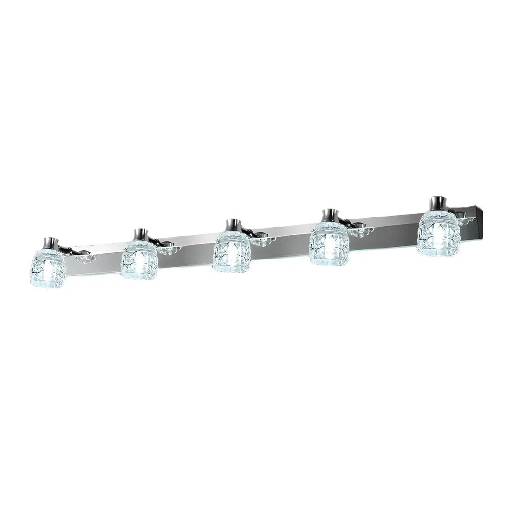Applique murale moderne en chrome et cristal pour salle de bain