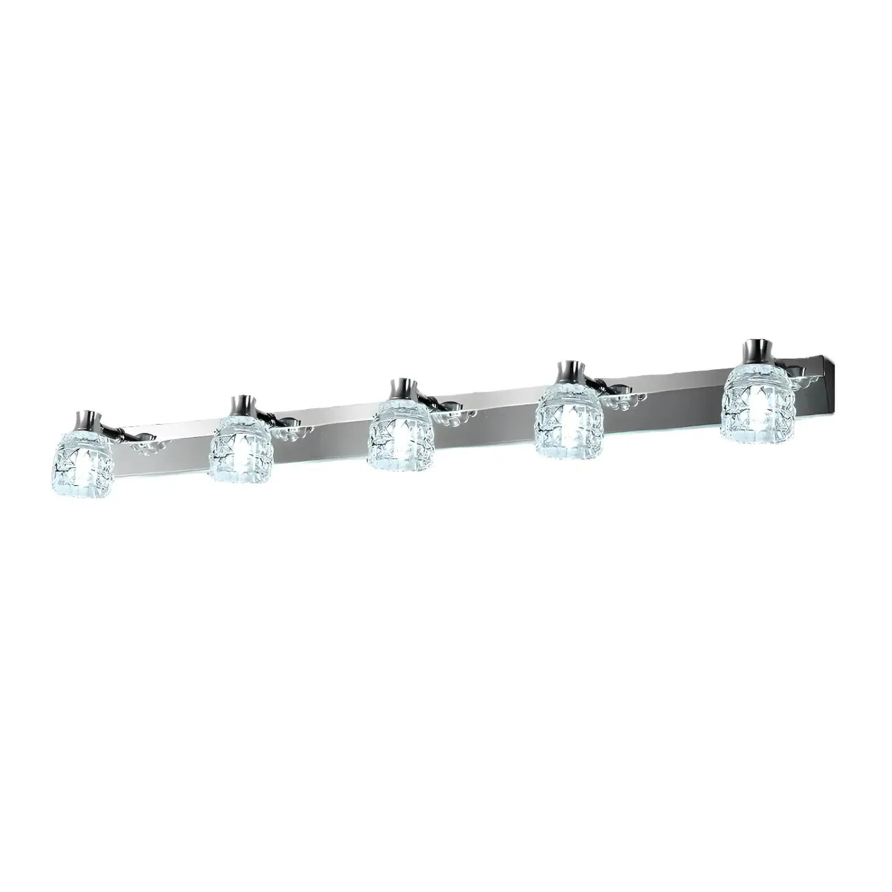 Applique murale moderne en chrome et cristal pour salle de bain