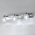Applique murale moderne en chrome et cristal pour salle de bain