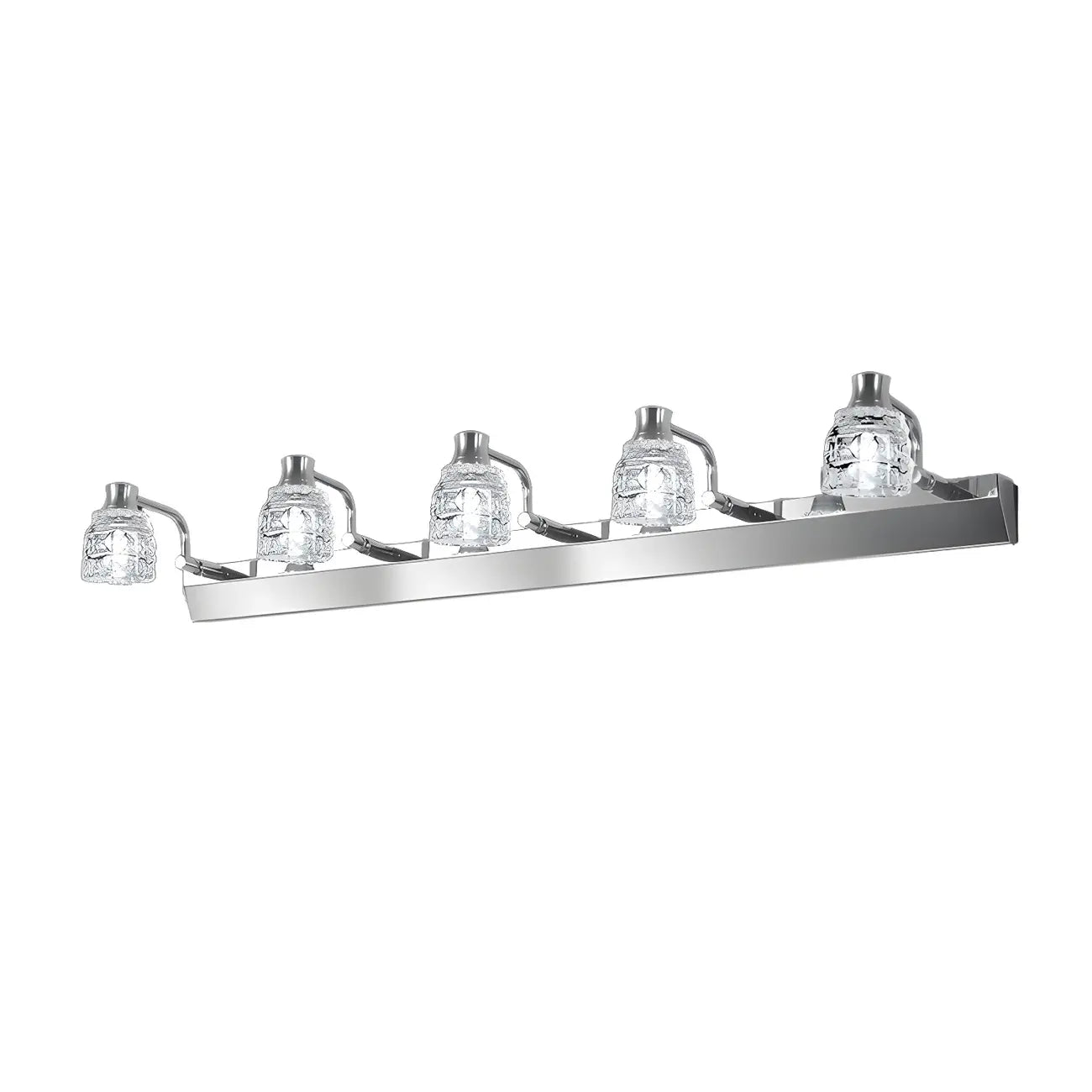 Applique murale moderne en chrome et cristal pour salle de bain