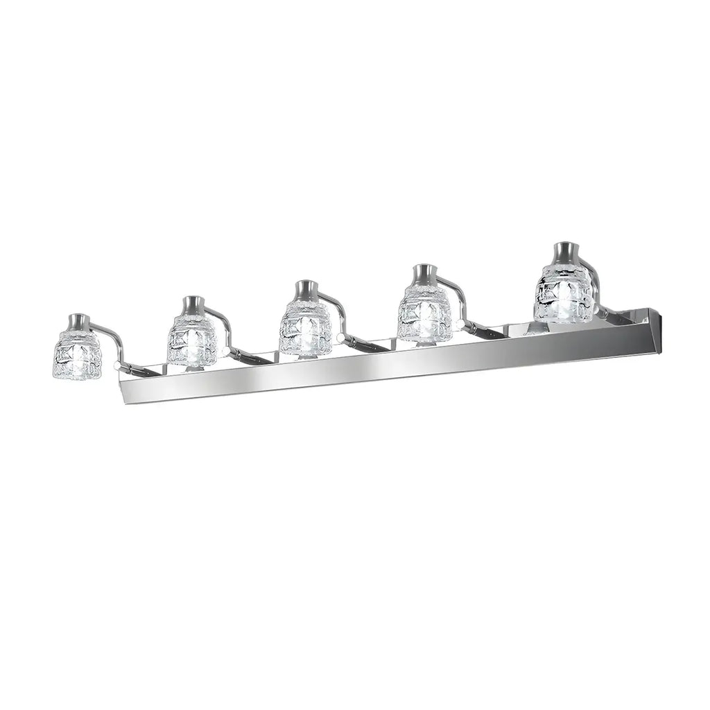 Applique murale moderne en chrome et cristal pour salle de bain