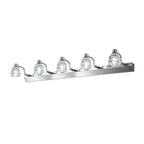 Applique murale moderne en chrome et cristal pour salle de bain