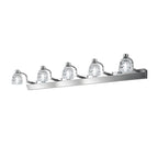 Applique murale moderne en chrome et cristal pour salle de bain