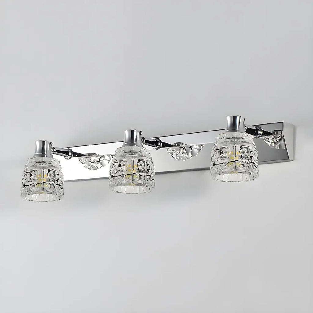 Applique murale moderne en chrome et cristal pour salle de bain