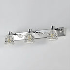 Applique murale moderne en chrome et cristal pour salle de bain