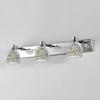 Applique murale moderne en chrome et cristal pour salle de bain