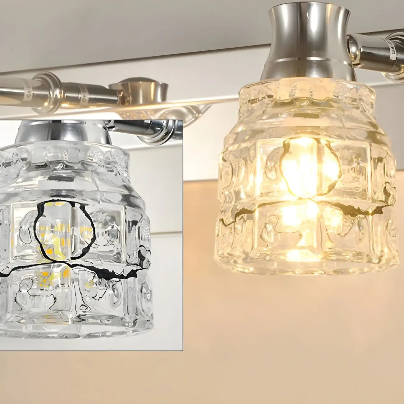 Applique murale moderne en chrome et cristal pour salle de bain