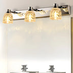 Applique murale moderne en chrome et cristal pour salle de bain