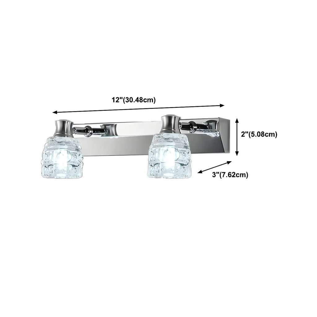 Applique murale moderne en chrome et cristal pour salle de bain