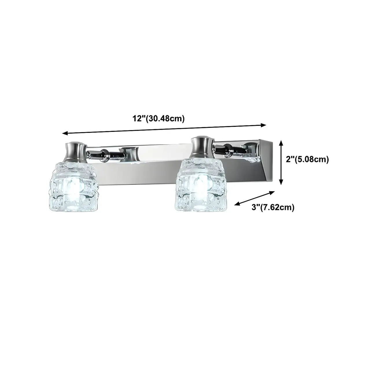 Applique murale moderne en chrome et cristal pour salle de bain