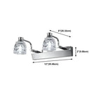 Applique murale moderne en chrome et cristal pour salle de bain