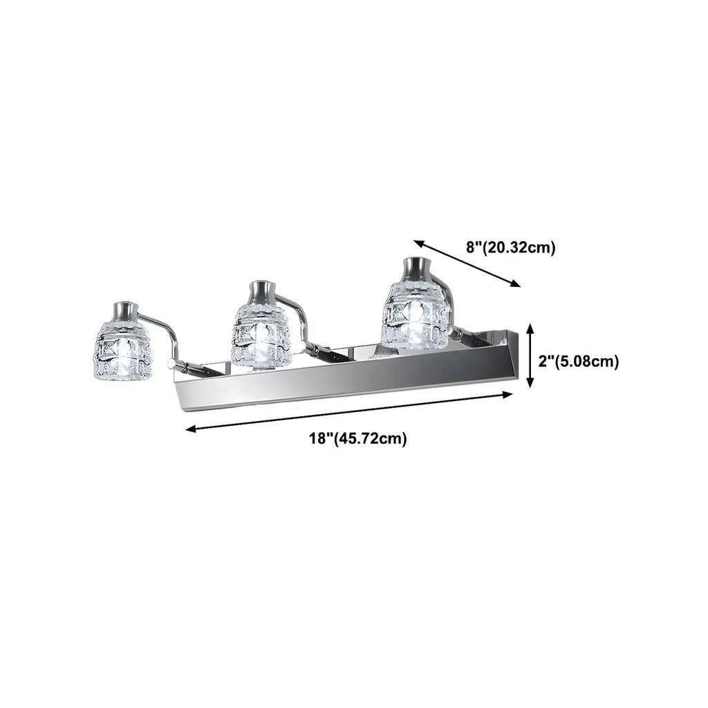 Applique murale moderne en chrome et cristal pour salle de bain