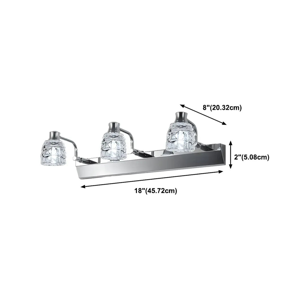 Applique murale moderne en chrome et cristal pour salle de bain