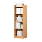Bibliothèque d'angle verticale haute à 5 étagères HomeyFad en bois naturel