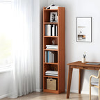 Bibliothèque d'angle verticale haute à 5 étagères HomeyFad en bois naturel