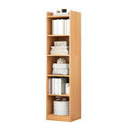 Bibliothèque d'angle verticale haute à 5 étagères HomeyFad en bois naturel