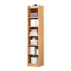 Bibliothèque d'angle verticale haute à 5 étagères HomeyFad en bois naturel