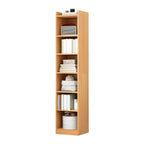 Bibliothèque d'angle verticale haute à 5 étagères HomeyFad en bois naturel