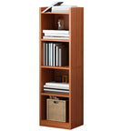 Bibliothèque d'angle verticale haute à 5 étagères HomeyFad en bois naturel