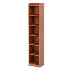 Bibliothèque d'angle verticale haute à 5 étagères HomeyFad en bois naturel