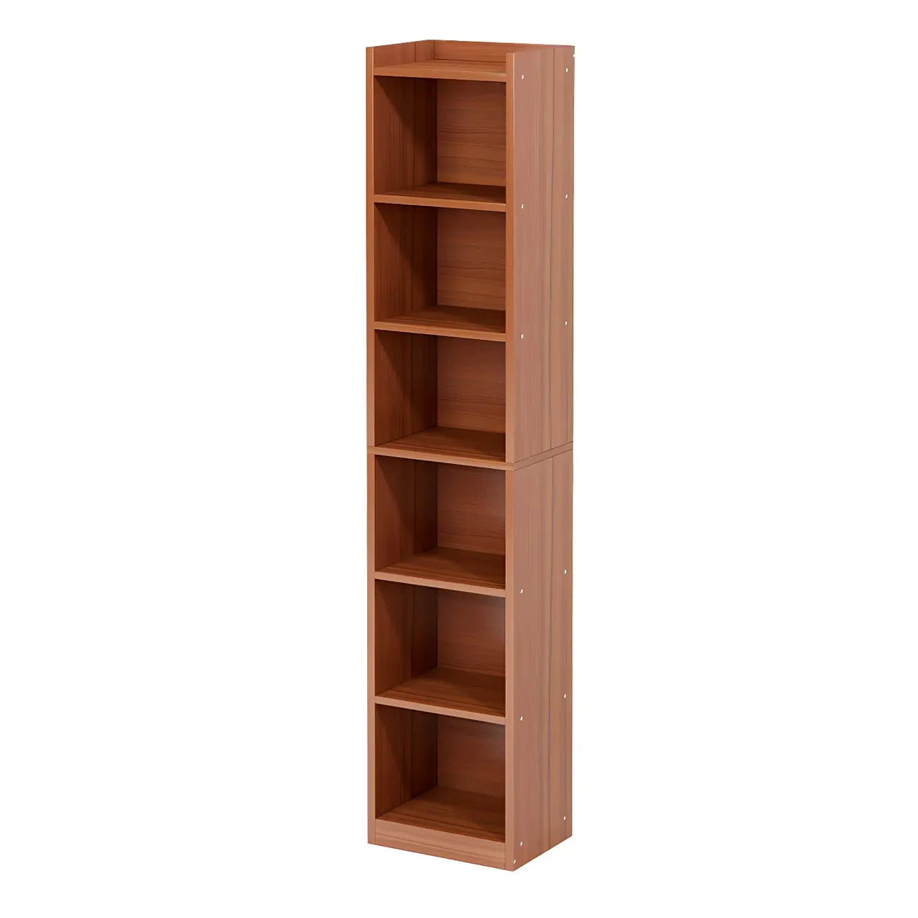 Bibliothèque d'angle verticale haute à 5 étagères HomeyFad en bois naturel