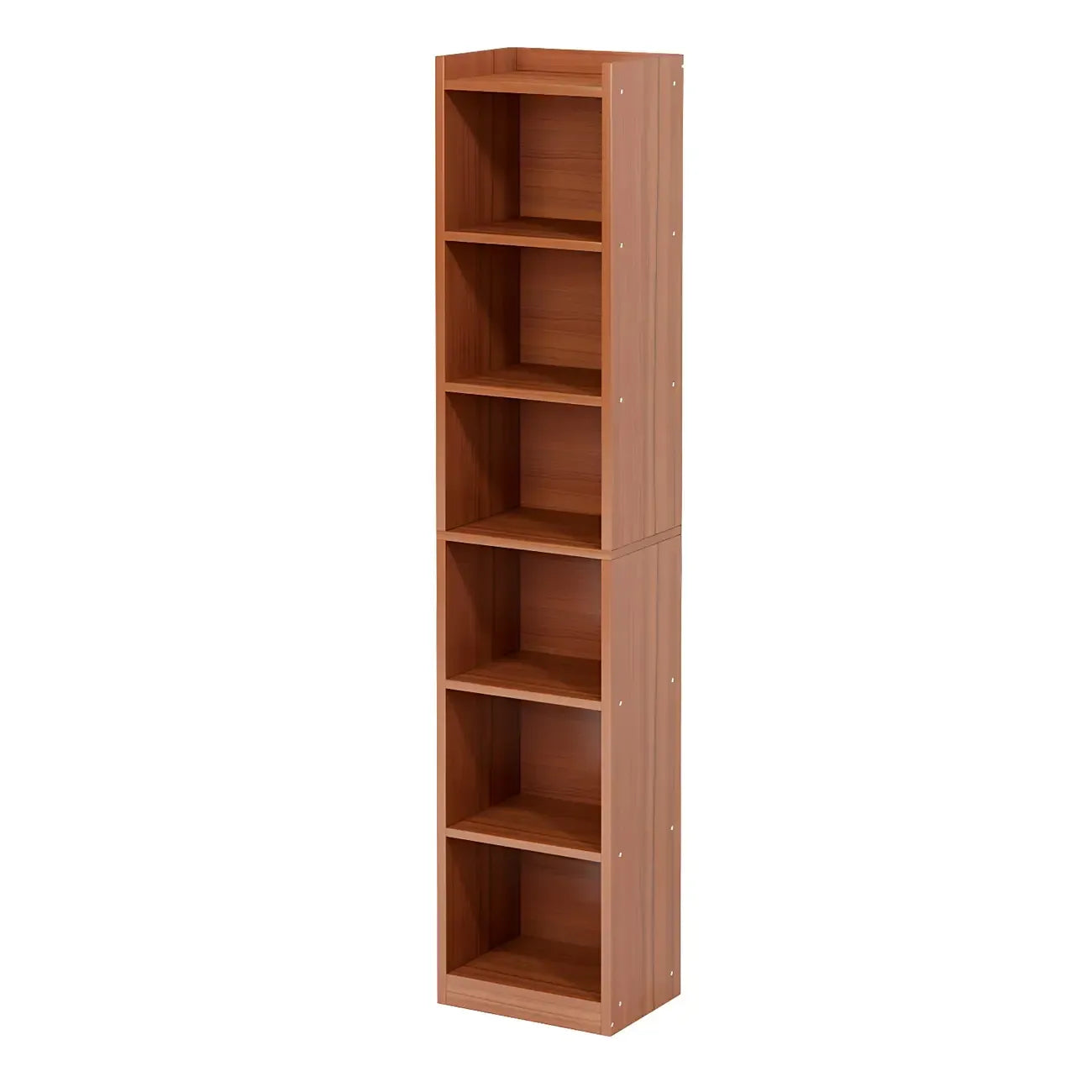 Bibliothèque d'angle verticale haute à 5 étagères HomeyFad en bois naturel