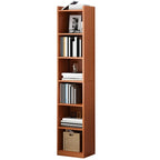 Bibliothèque d'angle verticale haute à 5 étagères HomeyFad en bois naturel
