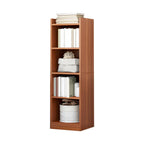 Bibliothèque d'angle verticale haute à 5 étagères HomeyFad en bois naturel