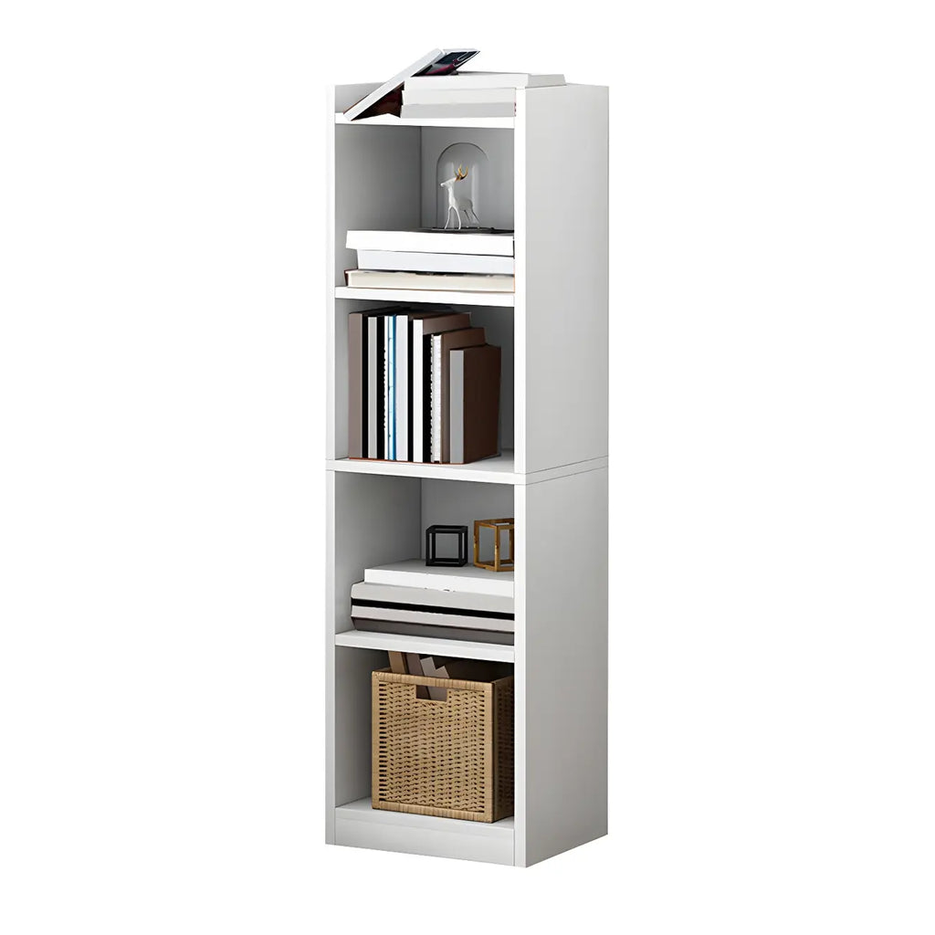 Bibliothèque d'angle verticale haute à 5 étagères HomeyFad en bois naturel