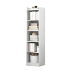 Bibliothèque d'angle verticale haute à 5 étagères HomeyFad en bois naturel