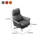 Fauteuil pivotant moderne en cuir rouge avec accoudoirs et pieds noirs