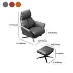 Fauteuil pivotant moderne en cuir rouge avec accoudoirs et pieds noirs