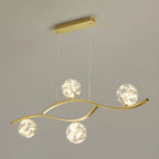Suspension moderne réglable en verre transparent avec LED